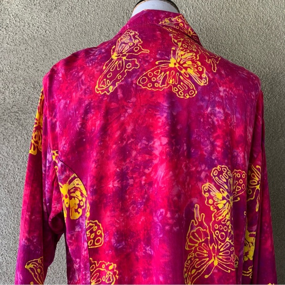 “Kimberley’s Travels” Hot Pink and Purple Butterfly Batik Dress size 2X - Picture 7 of 12